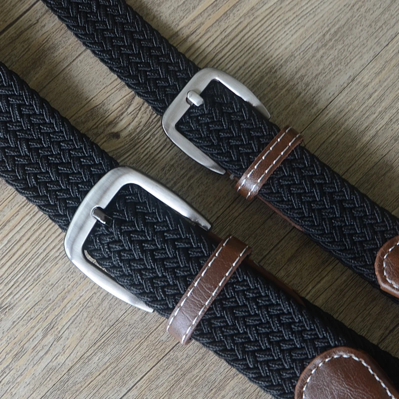 

2018 Fashion lovers weave belts Leisure fine needle buckle canvas belt 2.5 wide Simple decorative wide waistband 49 53 61inch