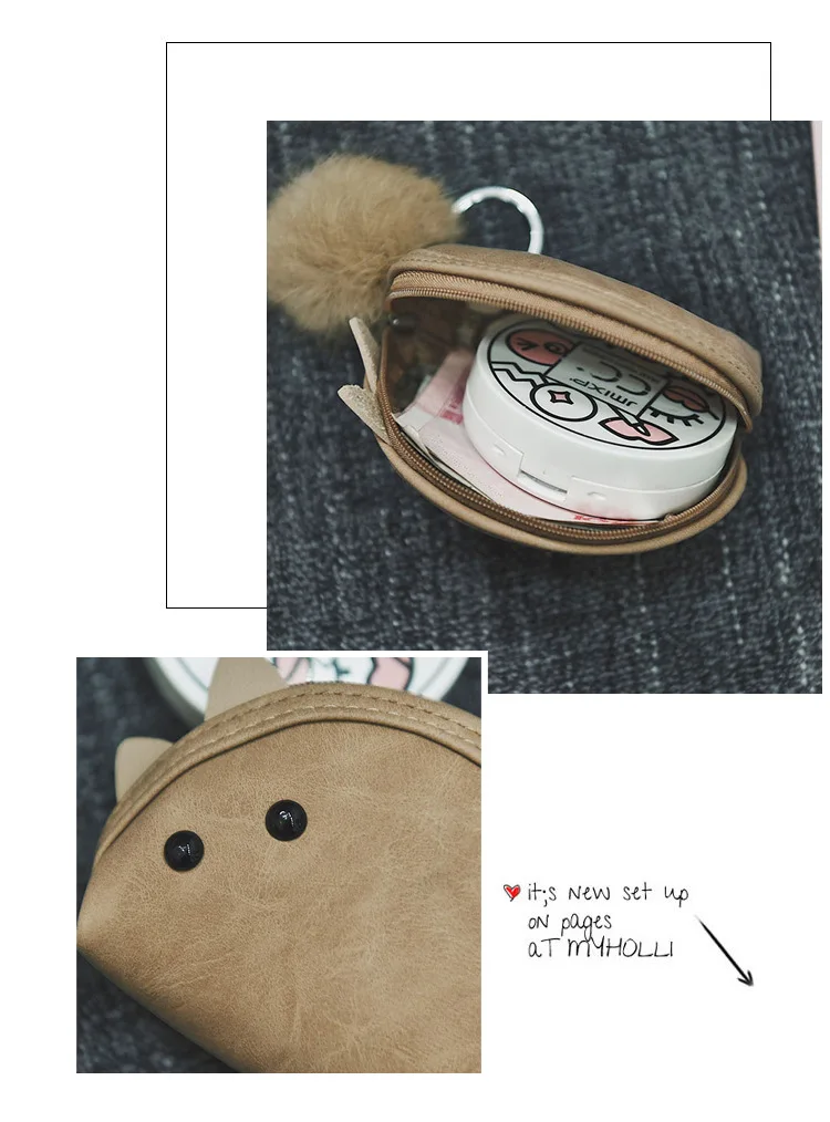 XZXBBAG, женские милые мини кошельки с мышкой, женский маленький кошелек на молнии, кошелек для девочек, кошелек для денег, студенческий Повседневный Кошелек