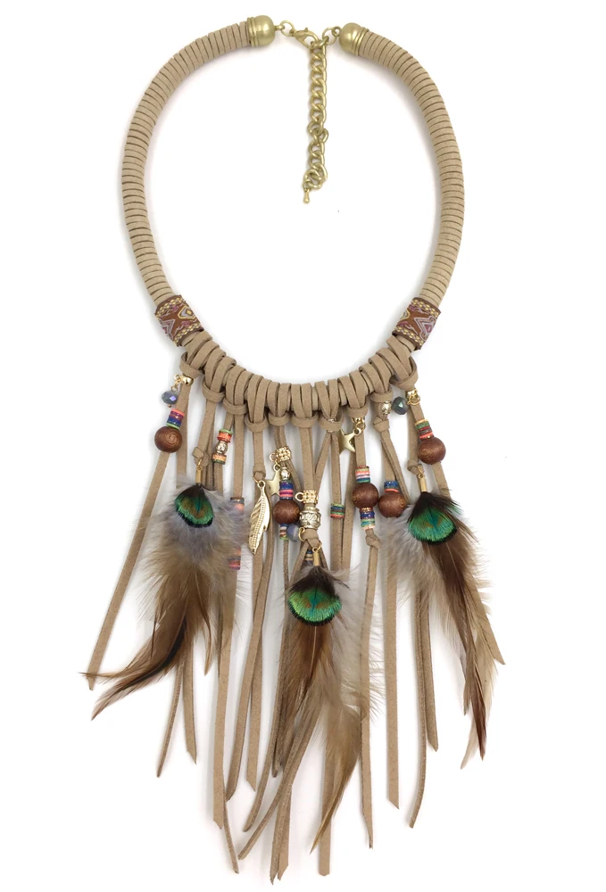 ?? 2016新しいファッションデザイン高級声明ビブ襟ネックレスボヘミアンネックレスヴィンテージ革層ネックレスタッセル