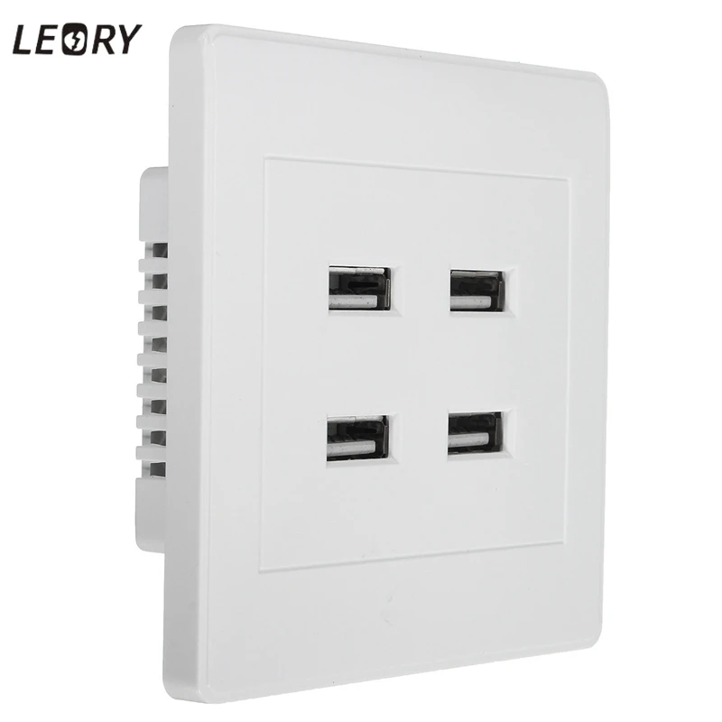 LEORY DC 4 порта USB 5 В 3.1A электрическое настенное зарядное устройство док-станция