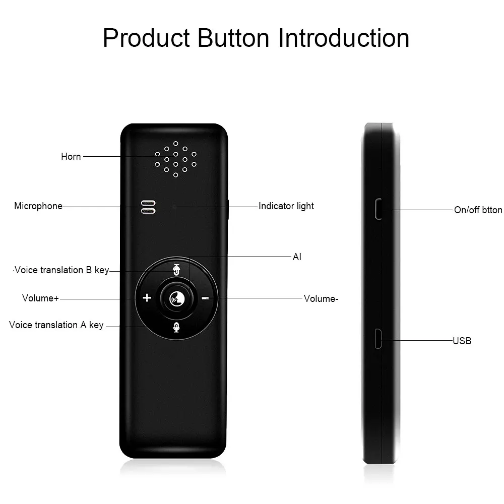 

Global traductor de voz simultaneo Portable Smart Bluetooth Interpreter Real Time Speech Multilingual Translator Voice instant