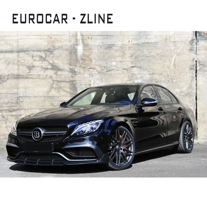 Год C-CLASS W205 C63 C63S углеродного волокна задний диффузор с выхлопная система заднего крыла B эмблема спереди губ для B стиль