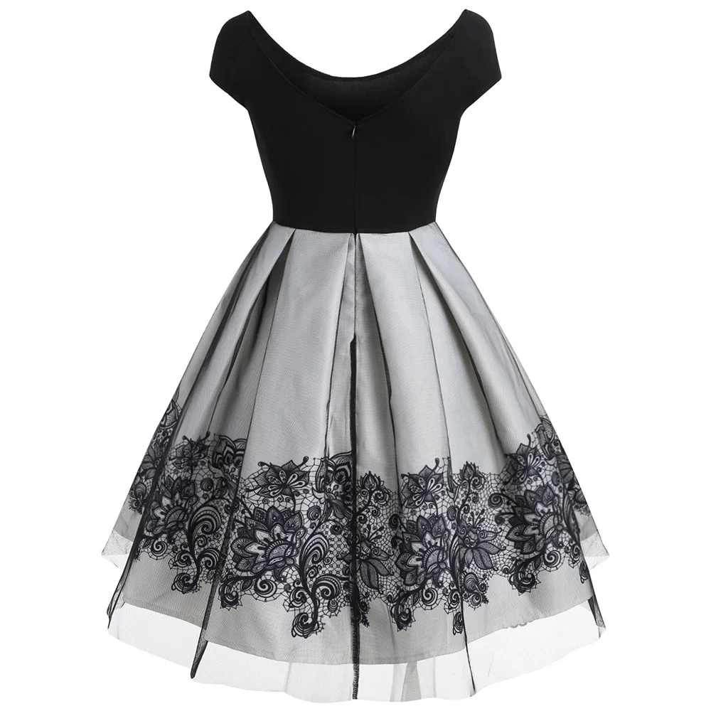 Женское Сетчатое кружевное платье в стиле ретро Joineles летнее винтажное с