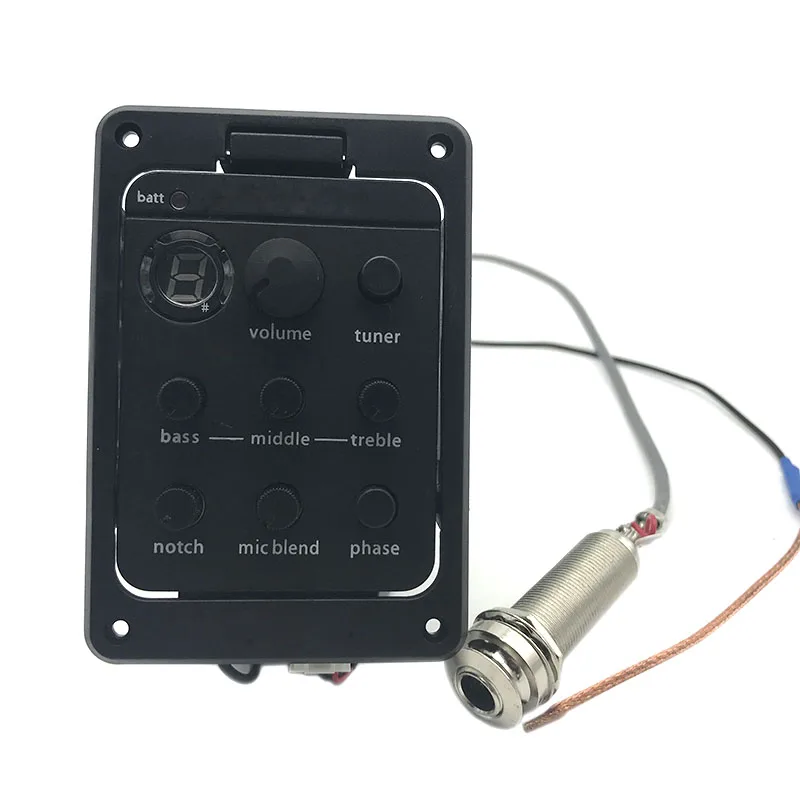 301 with mic 4 Band Acoustic Guitar Preamp with Microhone Folk Guitarra Piezo Pickup Equalizer with Tuner Guitar Accessories Free Shipping - Color: 301 with mic