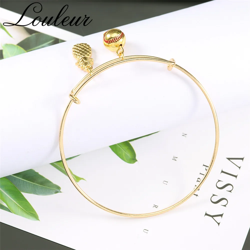 Louleur 2019 золотой цвет из нержавеющей стали бейсбольный браслет для мужчин