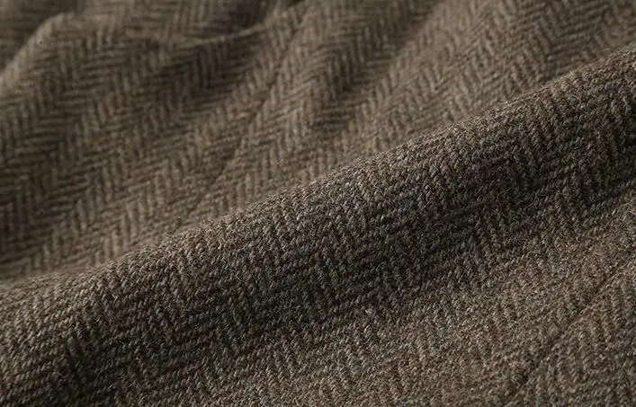 Khaki Коричневые шерстяные твидовые жилеты с узором в елочку тонкие мужские костюмные жилеты на заказ костюм без рукавов пиджак Мужская одежда свадебный жилет MA-00 - Цвет: Khaki