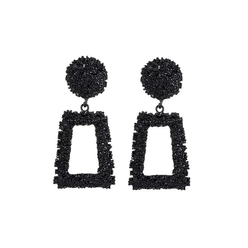 

Bohemian Fashion Geometric Big Stud Earrings Metal Gold Silver Long Drop Dangle Statement Earrings 2019 Women Girls Jewelry