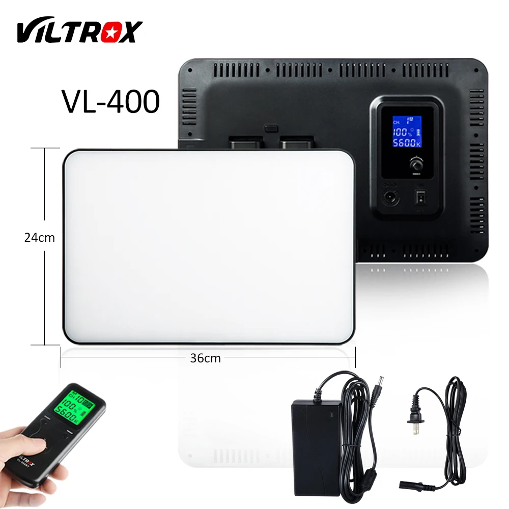 

VILTROX VL-400T 40W Wireless Remote Photo Video Studio LED Light Bi-Color Dimmable+DC Power Adapter for Camera Light Stand