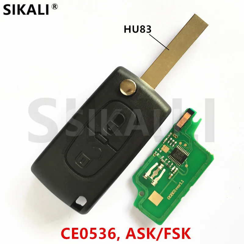 (2BT CE0536 HU83) Автомобильный Дистанционный ключ для 207 208 307 308 408 ASK/FSK сигнала Peugeot|key