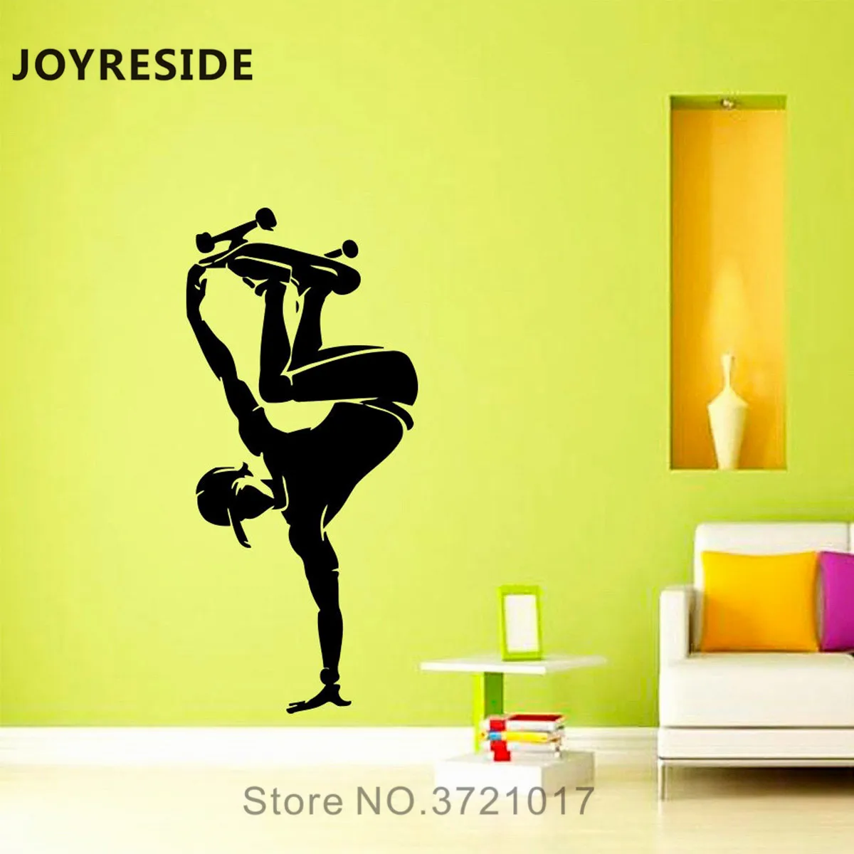Скейтборд танцы крутые спортсмены настенные наклейки спортивный человек узор