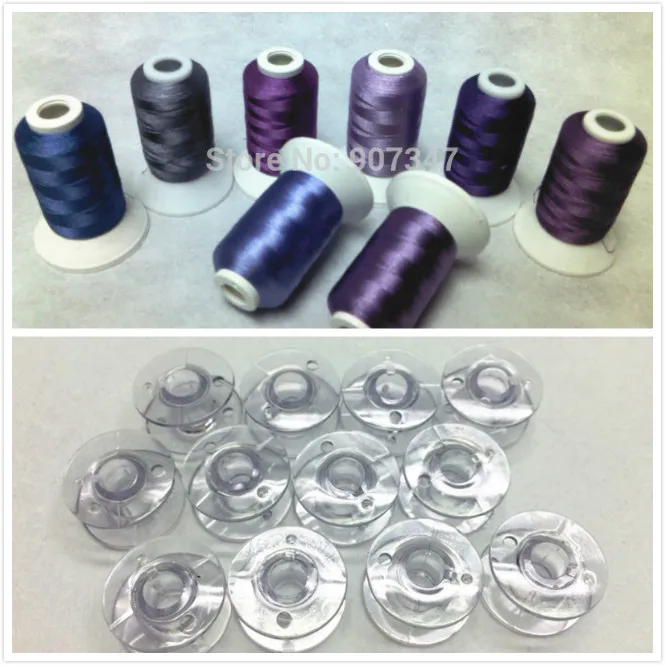 Фиолетовая/фиолетовая серия полиэфирная компьютерная машинная вышивка 500 м * 8 + 12