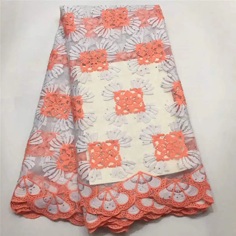 African lace fabrics red France tulle fabric with beads Fashion net for dress NLF31 | Дом и сад