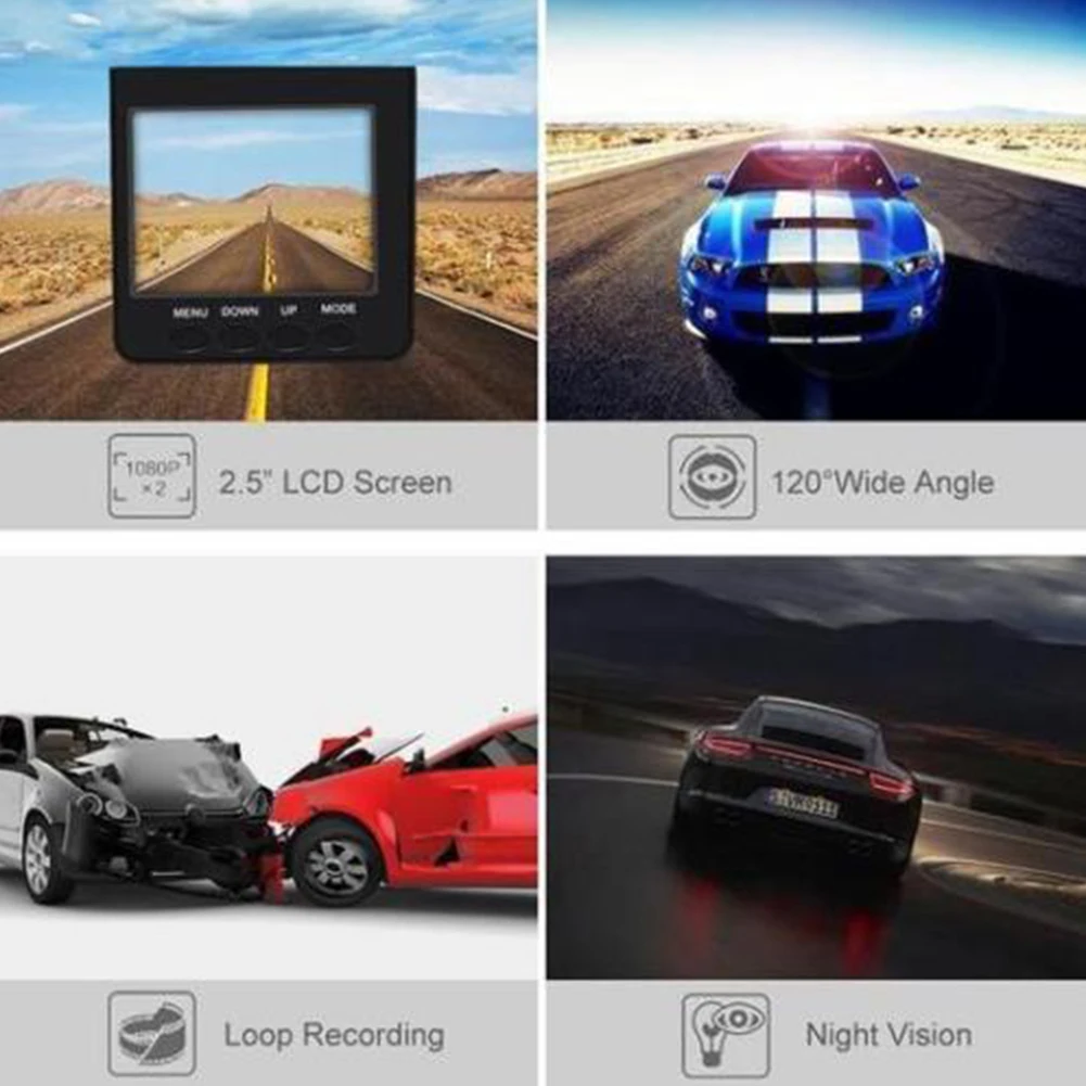 2 4 дюймов 1080P видеокамера с экраном HD lcd широкоугольная камера Dash Cam Автомобильный
