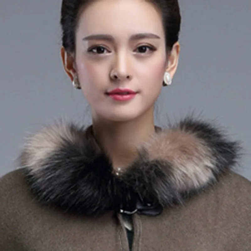 Qazxsw 2017 Для женщин Роскошные Фокс меховой воротник пальто для длинный кардиган
