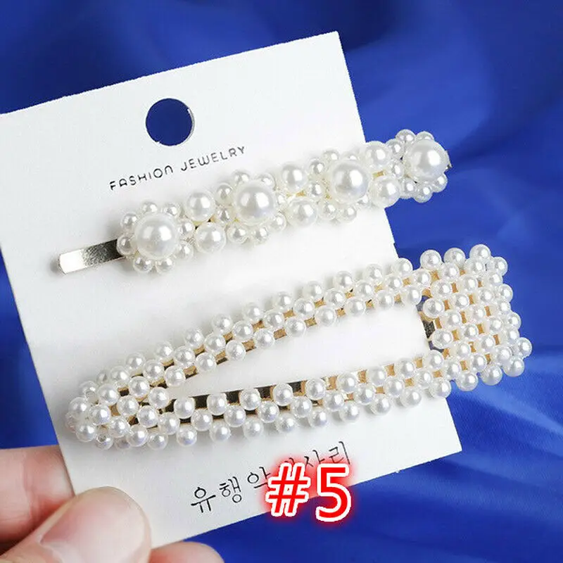 2pcs-5 Модные заколки для волос с жемчугом для женщин Элегантный корейский дизайн оснастки заколка палочка, Шпилька для волос аксессуары для укладки волос Искусственный бисер - Цвет: 2pcs-5