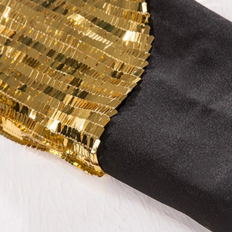 Новый бренд мужской Тренч для шоу певиц звезд ночного клуба золотой с блестками