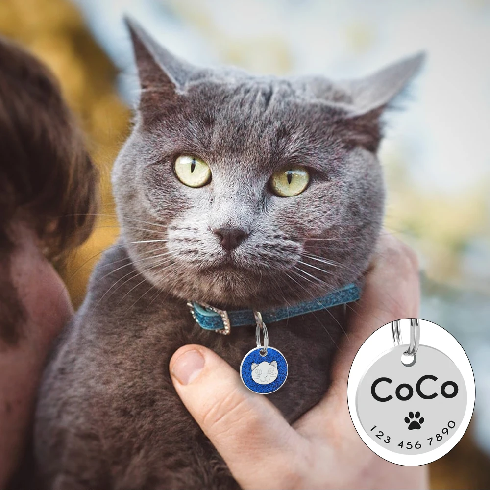 Идентификационная бирка для кошек и собак с гравировкой аксессуары Ошейников