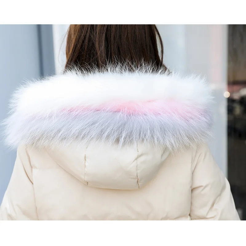 2018 белый пуховик Женская средней длины выше колена. | одежда