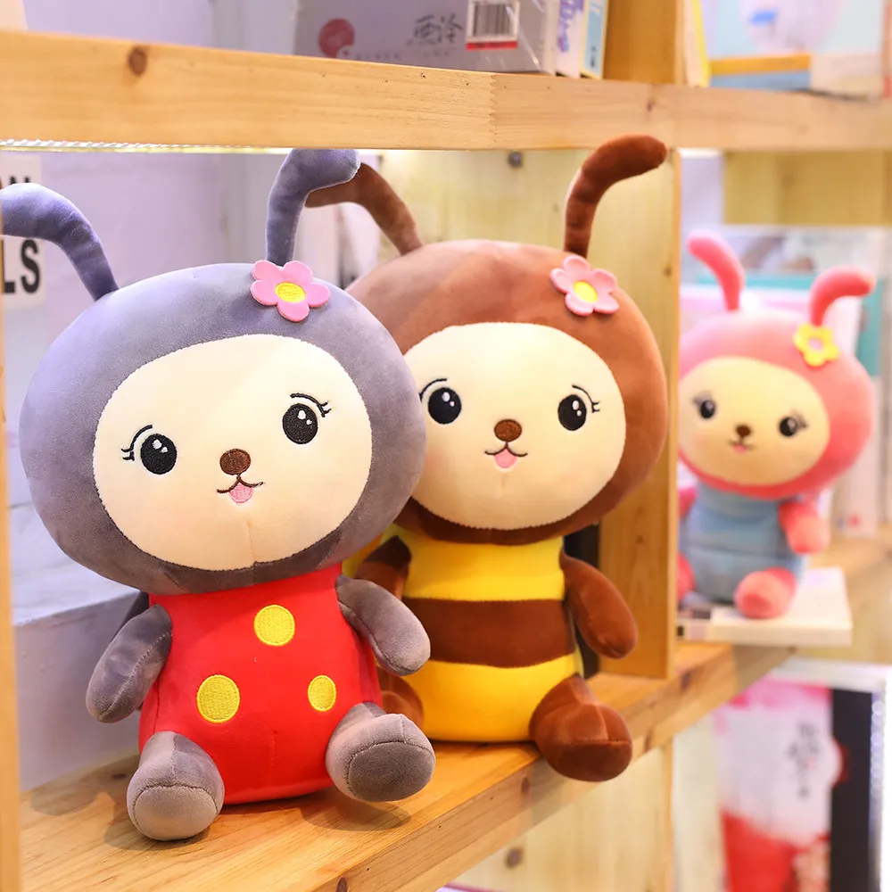 1 шт. Новинка 25 ~ 40 см Kawaii Honeybee плюшевые игрушки милая Пчелка с крыльями мягкие