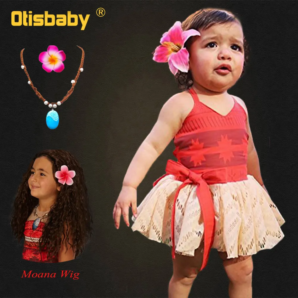Baby Girls Moana Summer Dress Kids Tutu Bow Beach Sundress Toddldr Children Strap Backless Cartoon Princess Cute Cosplay Costume | Детская