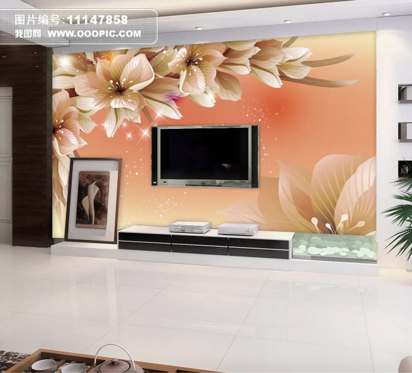 Fashion Flowers Floral 3D Wallpaper Papel De Parede Glitter for Brick Walls 3d Flooring Marble Vinyl Vintage Decor | Обустройство