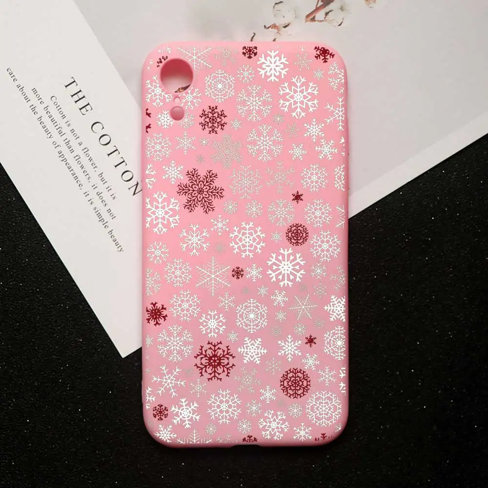 TPU A1581-PINK Рождественский Санта-Клаус, лось, снеговик, снежинка, красный чехол для телефона, для iPhone 11 pro max, 5S, SE, 6s, 8, 7 Plus, X, XS, MAX, XR, ТПУ, силиконовый чехол - Цвет: TPU A1581-PINK