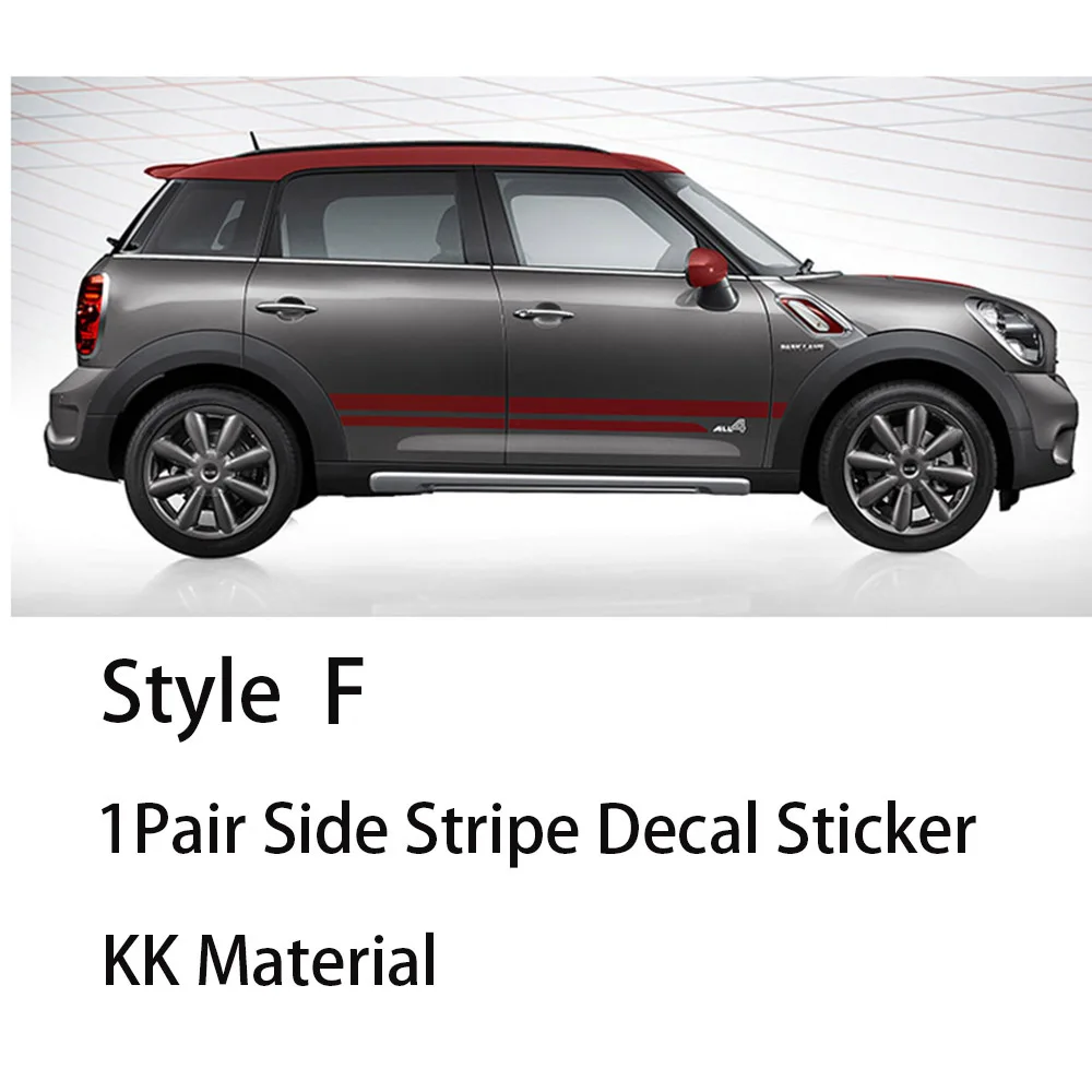 Style F Автомобильный капот, двигатель, багажник, боковая юбка, полоски, наклейки для Mini Cooper S JCW Clubman F54 F55 F56 R56 R60, автомобильные аксессуары - Название цвета: Style F