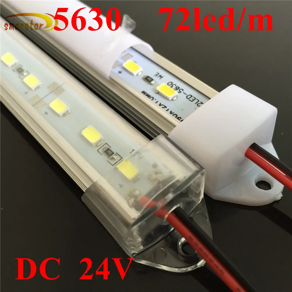 Smarstar DC 24V 0.5 m 5630(5730) Led Strip Bar Light Aluminum Groove Shell PC Milky Transparent Cover 36leds 50 cm LED Lighting | Лампы и