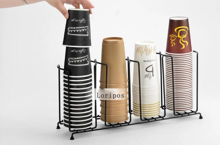 4 ячейки проволока металлический держатель бумажный стаканчик бар касса стеллаж