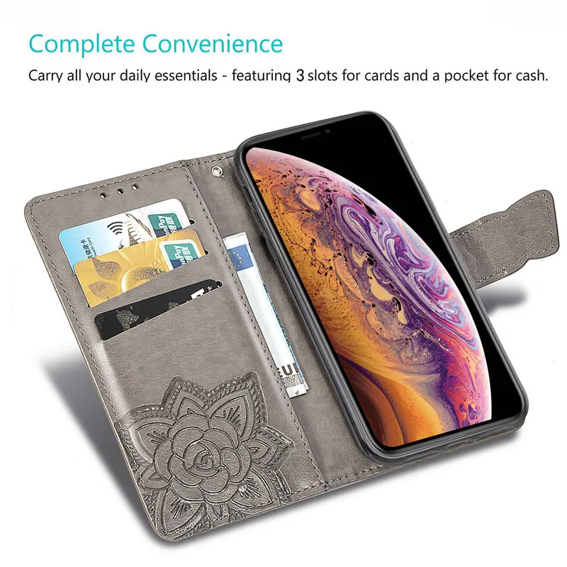 Butterfly Case For iPhone 11 12 Mini Pro X XS Max XR Flip Cover Leather Wallet 8 7 Plus 6 6S Coque Funda | Мобильные телефоны и