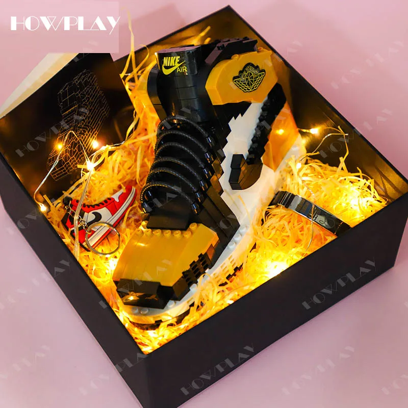 Howplay AJ1 UNC OW баскетбольные кроссовки строительные блоки модель мини коллекция