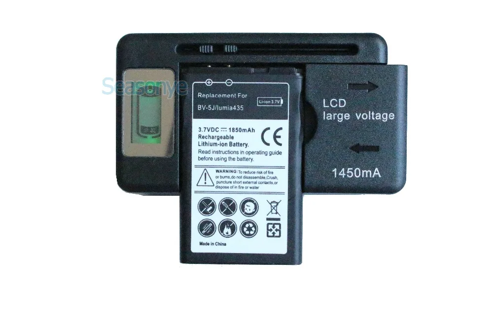 Seasonye 3x 1850mAh BV-5J BV 5J BV5J Replacement Battery + LCD Charger For Microsoft Nokia Lumia 435 532 RM1069 1071 Lumia435 | Мобильные