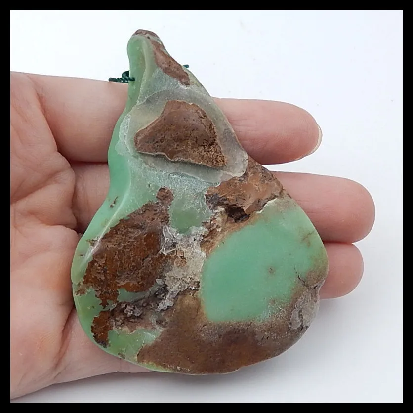 

Carved Chrysocolla Elephant Natural stone Pendant Bead,76x56x9mm,35.17g