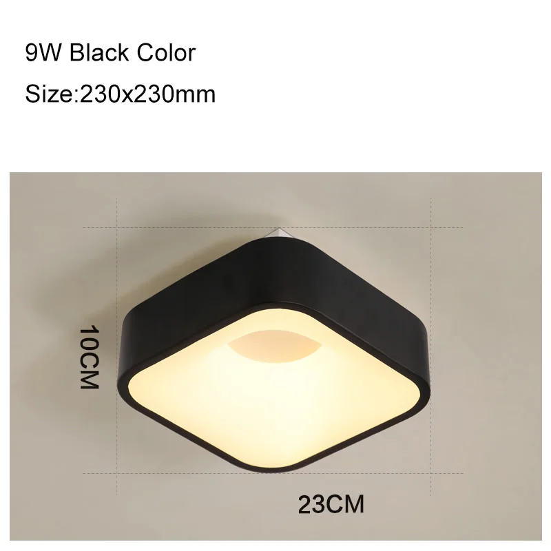 Black 230x230mm NEO Gleam круглые/квадратные/треугольные современные светодиодные потолочные лампы для гостиной, спальни, кабинета с регулируемой яркостью+ RC потолочные светильники - Цвет корпуса: Black 230x230mm