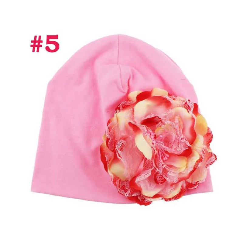 New Coming Big Floral Beanie Cap Peony Flower Candy Color Infant Toddler Hat Spring Autumn Newborn Mixed SW057 | Детская одежда и