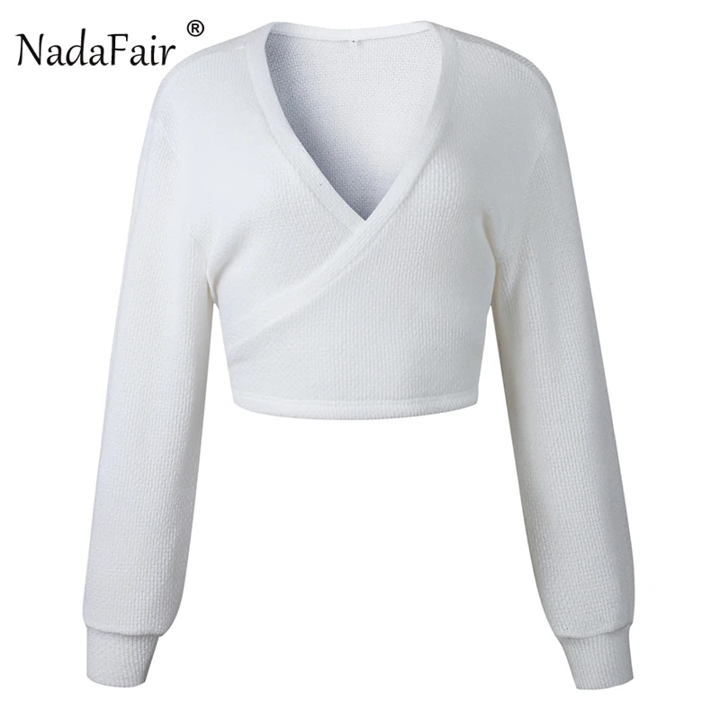 FSDA Autumn Winter Knitted Sweater Casual Long Sleeve Women Sexy V Neck Fashion Back Lace-Up Pullovers Tops | Женская одежда