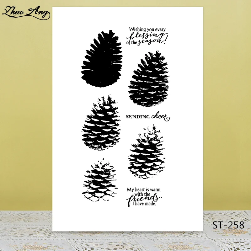 Дизайнерские прозрачные силиконовые штампы и Вырубные в виде сосновых конусов