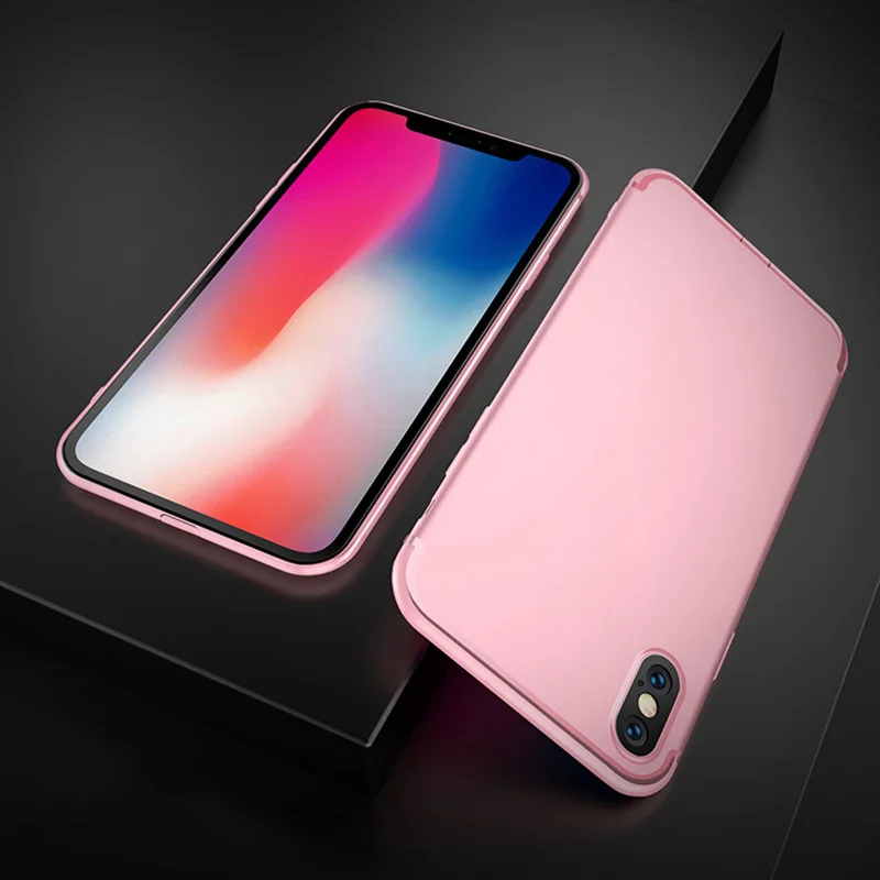 Розовый Мягкий силиконовый чехол для iPhone XS Max X XR 10 iPhone 7 8 Plus iPhone 6 S 6 S 5 5S 5SE 6 Plus 7 Plus 8 Plus i чехол для телефона - Цвет: Розовый