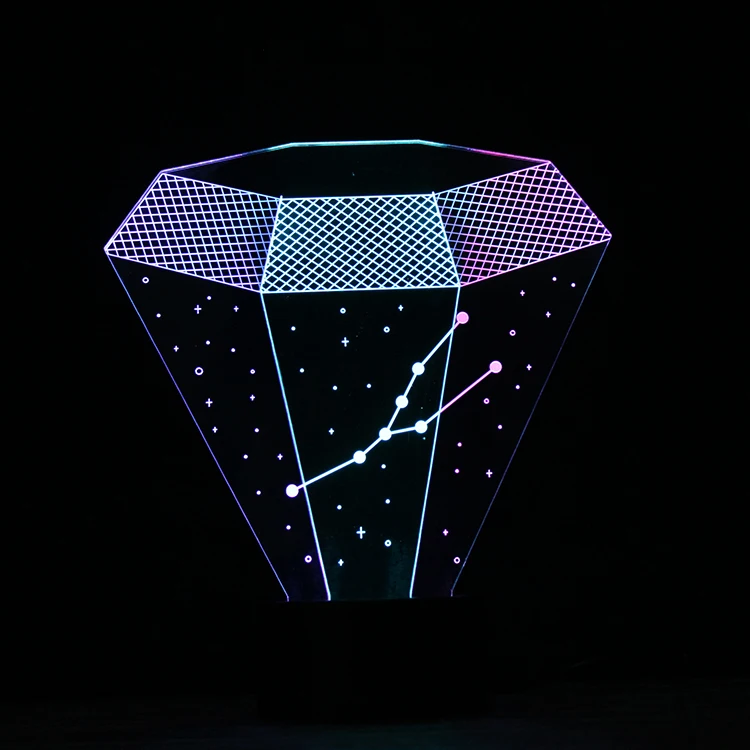 Новое изобретение щетка для 3D зодиака Рак созвездий светодиодный ночной