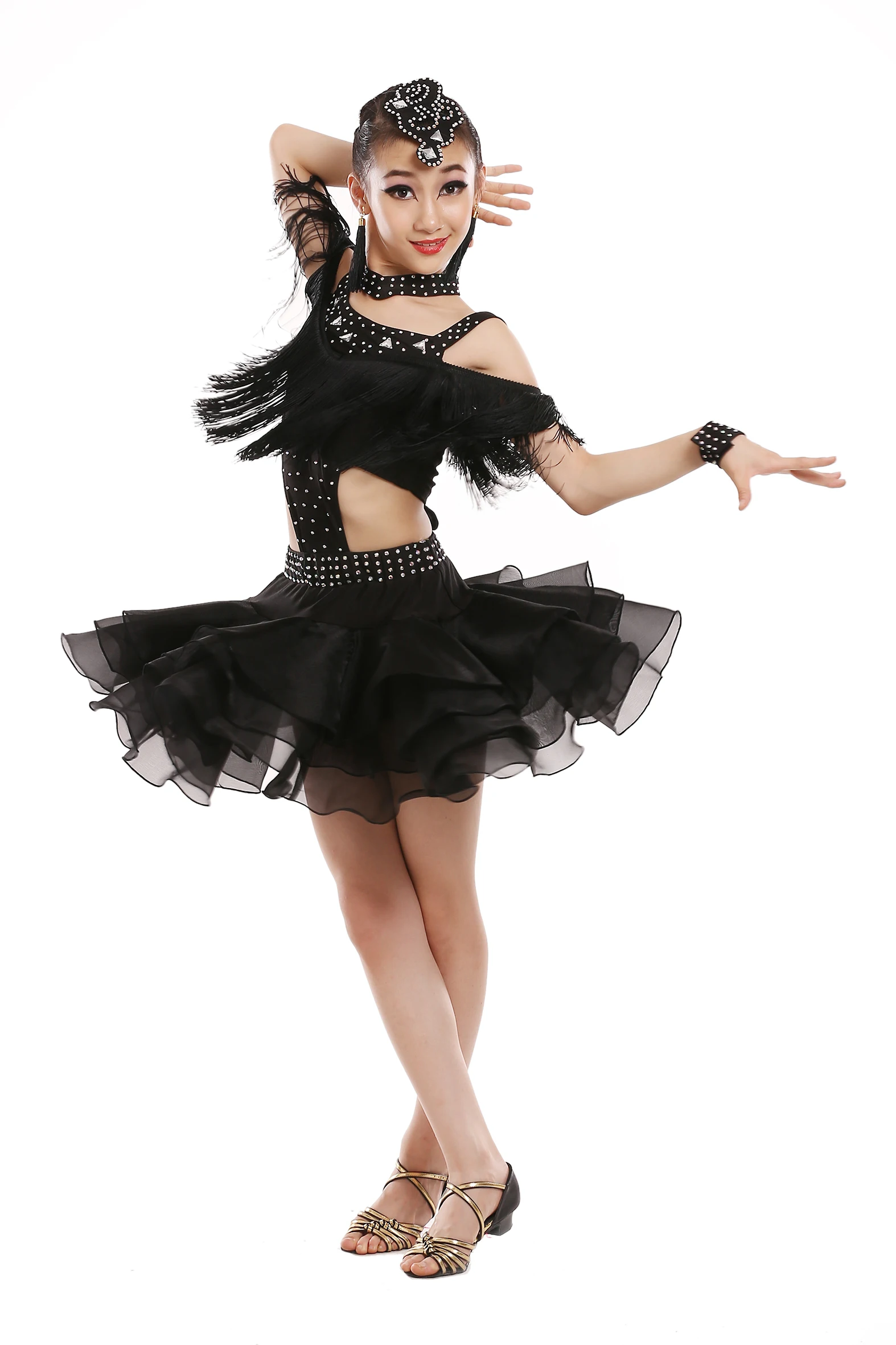 Платье для латинских танцев девочек детские танцевальные костюмы детское платье