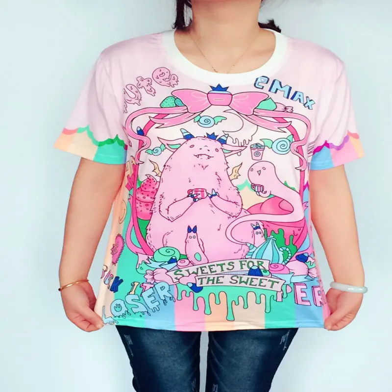 Женские футболки WKOUD модные с принтом персонажа и букв женские летние крутые