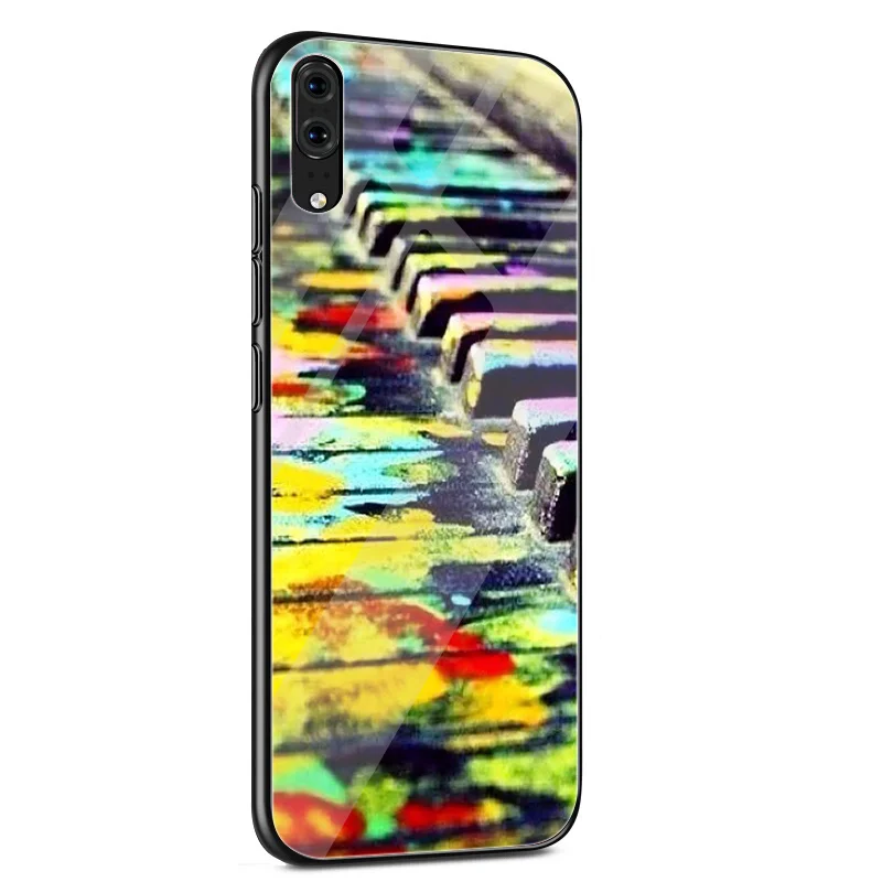 Стеклянный чехол для Huawei P30 P Smart Mate 20 P10 Y6 7A Honor 8X Y9 10 Lite Pro с музыкальными клавишами