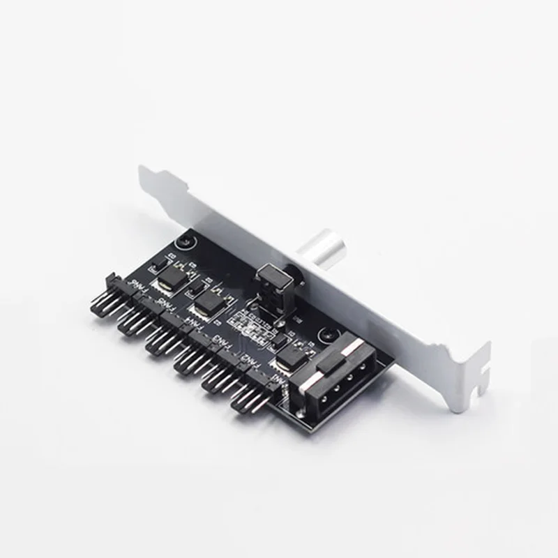 Aluminum Alloy sliver PCI 6 Way Desktop Computer Cooling Fan Speed Controller SATA/4Pin Power Socket fan hub Cables Connector | Компьютеры