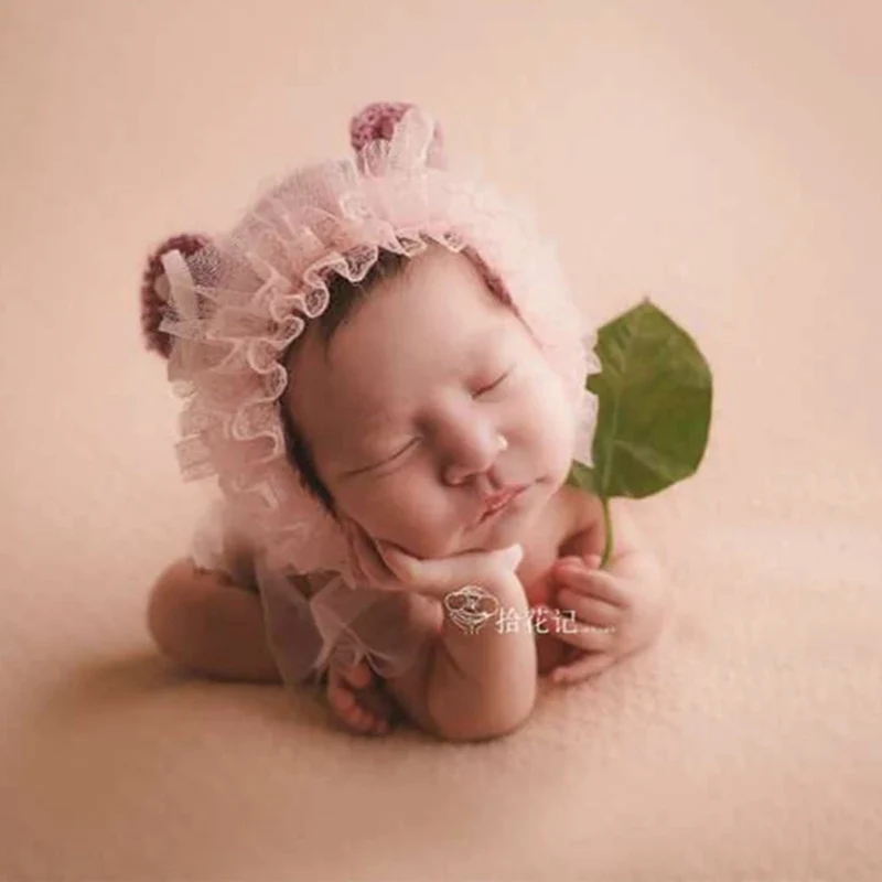 

Baby Lace Hat for Newborn Photography Props Baby Girl Mohair Hat Photo Shoot Cap Props bebe fotografia Accessories bonnet enfant