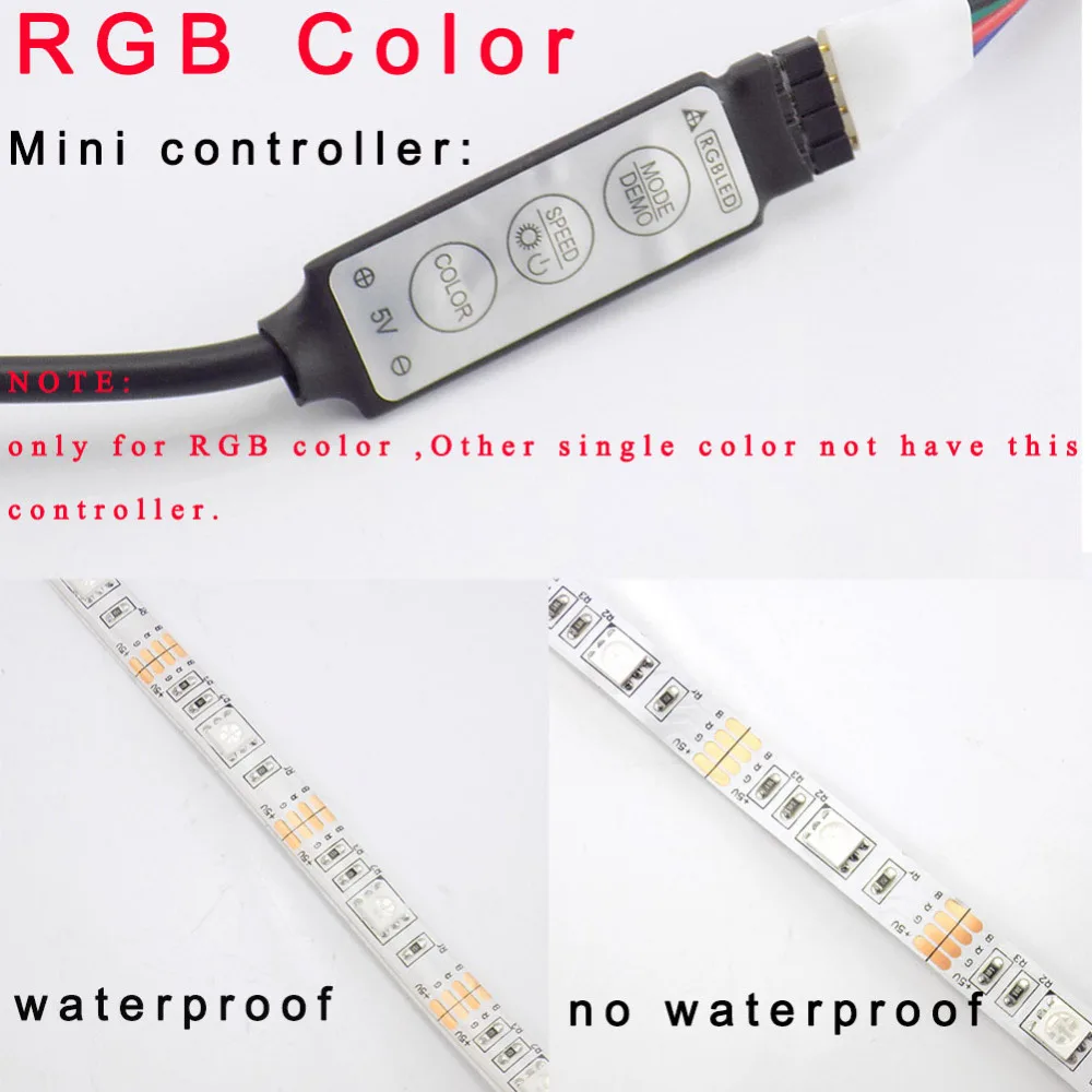 Светодиодная ленсветильник RGB с питанием от USB 5 в постоянного тока 5050 лента