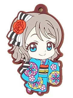 Love Live Sunshine Aqours аниме Chika You Yoshiko Ruby Dia Kanan Hanamaru Mari Riko кимоно Matsuri резиновый брелок - Цвет: 4
