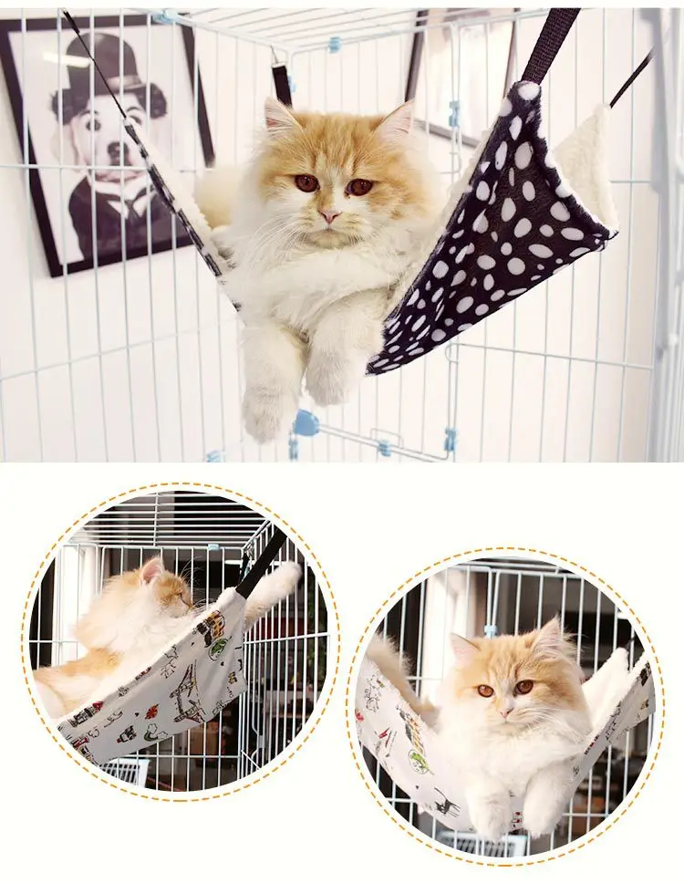 Теплый подвесной коврик для кошки мягкий гамак зимний питомца котенок кровать