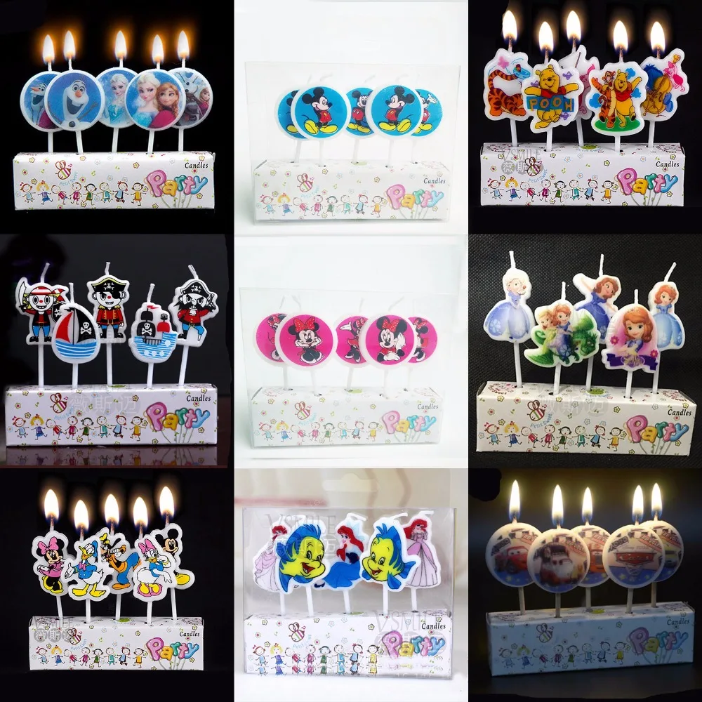 5 шт. коллекция мультфильмов Дисней принцесса Винни Тачки Микки Маус Бездымная