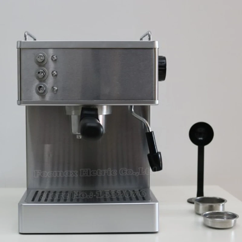 Полуавтоматическая кофеварка 220 В/110 В из нержавеющей стали-приготовление