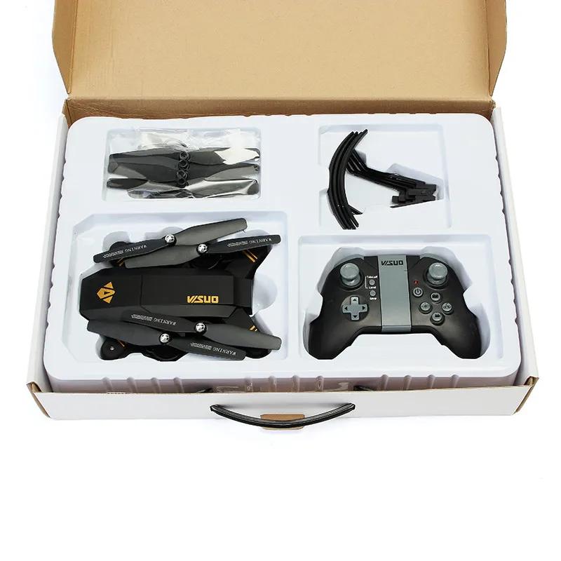 Складной Квадрокоптер VISUO XS809HW XS809W Wi Fi FPV с камерой 2 МП 0 3 6 осевой Радиоуправляемый